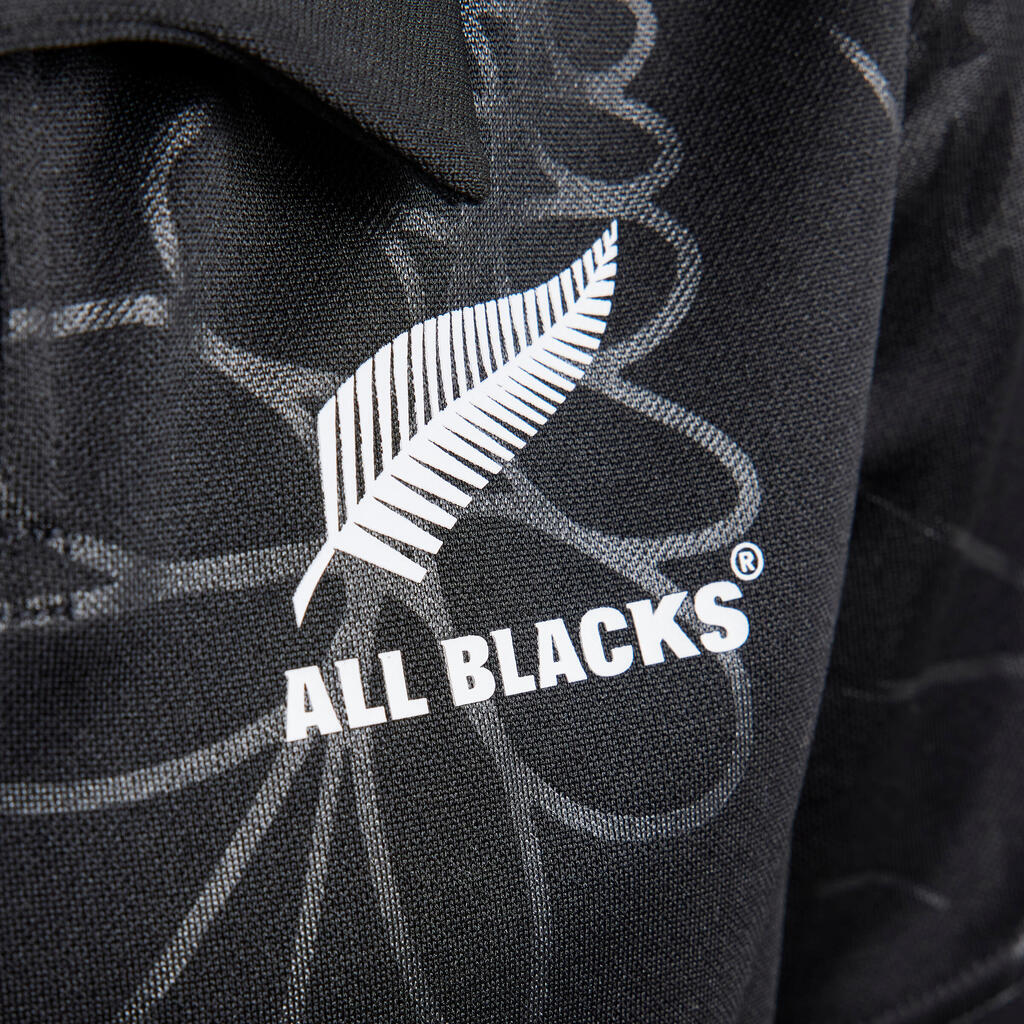 Kids' Short-Sleeved All Blacks New Zealand Replica Rugby RWC23 JR Shirt - Black